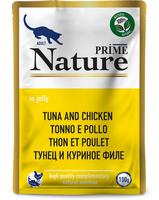 PRIME Nature Корм для кошек Тунец и куриное филе в желе (пауч) 0,1 кг