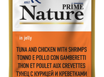 PRIME Nature Корм для кошек Тунец с курицей и креветками в желе (пауч) 0,1 кг