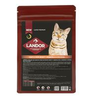 Ландор Корм для кошек для шерсти и здоровья кожи, Индейка с лососем 0,4 кг