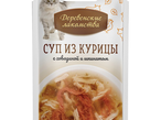 Деревенские Лакомства для кошек Суп из Курицы с говядиной и шпинатом 0,035 кг