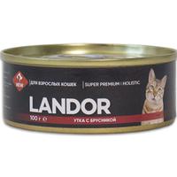 Ландор Конс. для кошек Утка с брусникой (ж/б) 0,1 кг