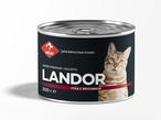 Ландор Конс. для кошек Утка с брусникой (ж/б) 0,2 кг