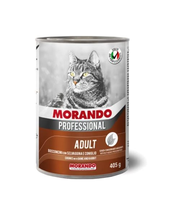 Morando Professional Конс. для кошек Дичь и кролик, кусочки (ж/б) 0,405 кг