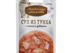 Деревенские Лакомства для кошек Суп из Тунца с лососем и гребешком 0,035 кг